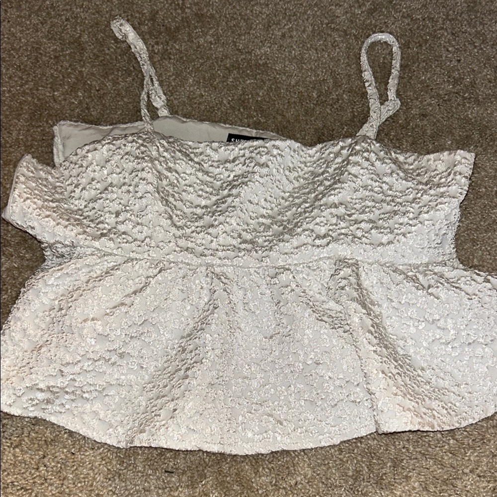 Elegant White Textured Women's Top